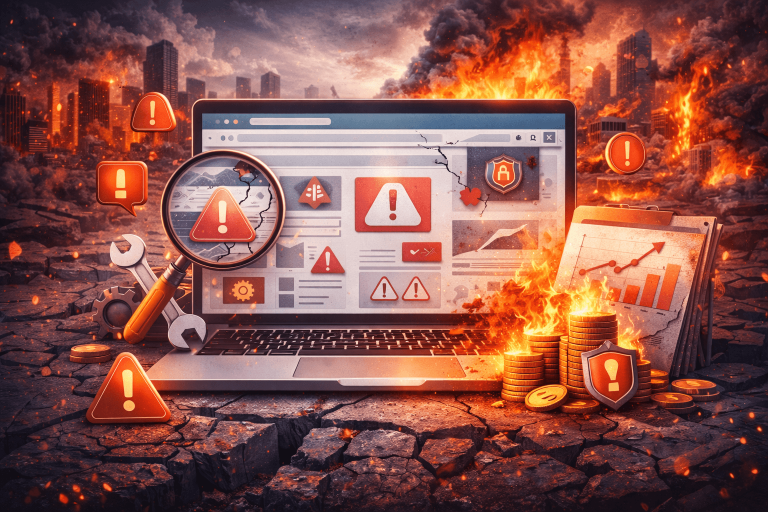 Manutenção preventiva de site evitando prejuízos e riscos ao negócio