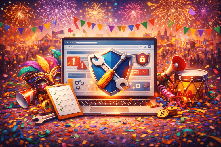 Manutenção preventiva de site antes do Carnaval para evitar problemas